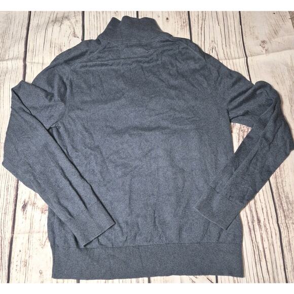 Banana Republic Pima Cotton & Cashmere 1/4 Zip Sweater, Gray, Men’s Size Medium - Picture 7 of 9